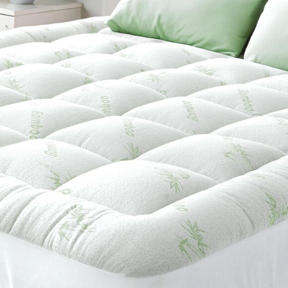 Ultra Soft Twin XL Mattress Topper - Viscose Made from Bamboo Mattress Pad - Picture 1 of 8